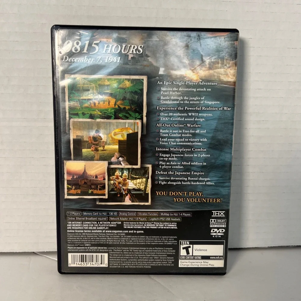 Medal of Honor Rising Sun Sony PlayStation 2 PS2 2003 CIB SLUS-20753‎ EA Games